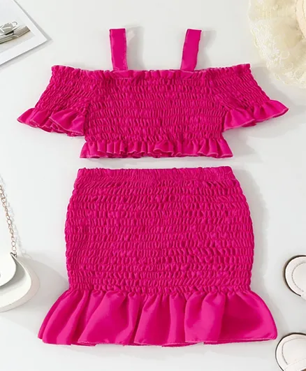 SAPS Solid Top & Skirt/Co-ord Set - Pink