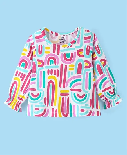Doodle Poodle 100% Cotton Single Jersey Knit Full Sleeves  Printed T-Shirt - Multicolour
