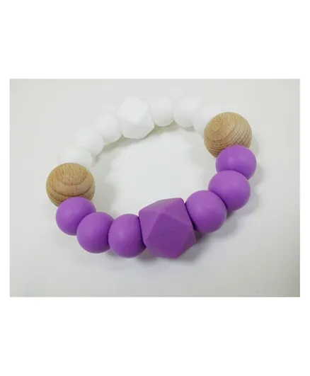One.Chew.Three Textured Silicone Teether - Purple & White