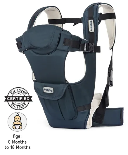 Babyhug Joy Bundle 4 in 1 Baby Carrier With Front Pocket - Navy Blue