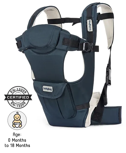 Babyhug Joy Bundle 4 in 1 Baby Carrier With Front Pocket - Navy Blue