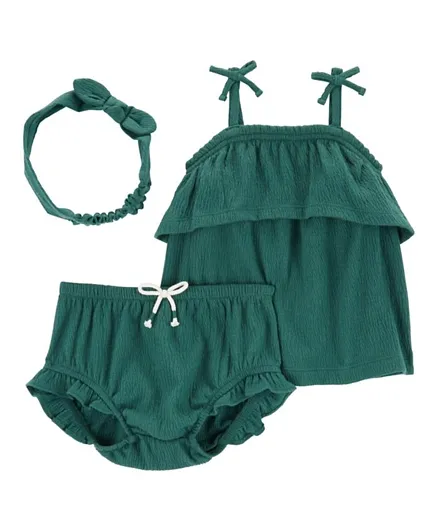 Carter's 3-Piece Crinkle Jersey Outfit Set - Green