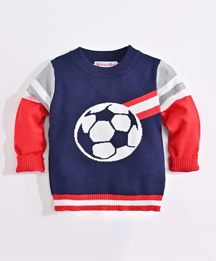 Kookie Kids Football Printed Sweater - Multicolor