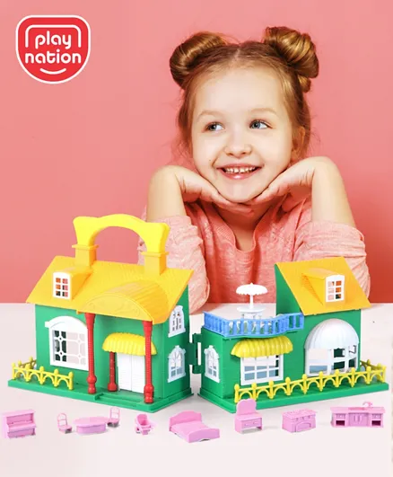 PlayNation Doll House With Play Furniture
