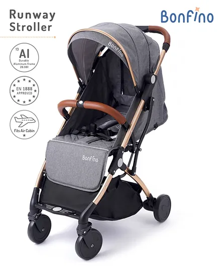Bonfino Runway Cabin Stroller with Mosquito Net and Carry Bag - Copper & Grey