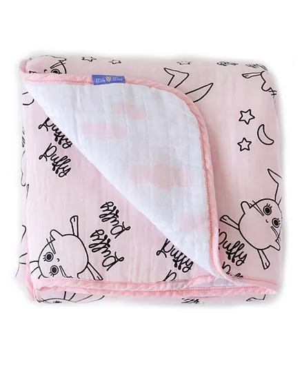 Milk&Moo Canchin Fiber Filled Muslin Blanket - Pink