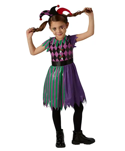 Rubie's Harlequin Jester Costume - Purple & Green