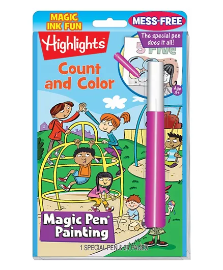 Disney Highlights Count And Colour Magic Pen Painting Book - Multicolor