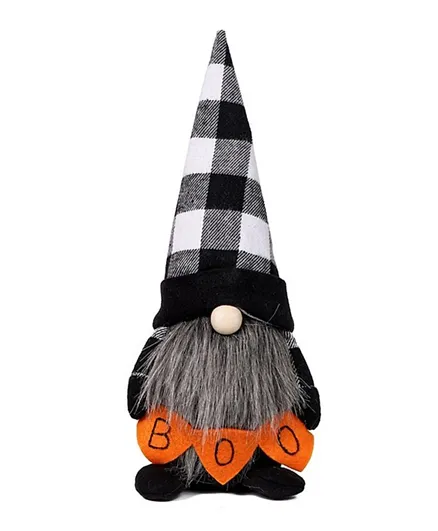 Brain Giggles Halloween Gnomes Plush Faceless Doll with Checkered Black and White hat