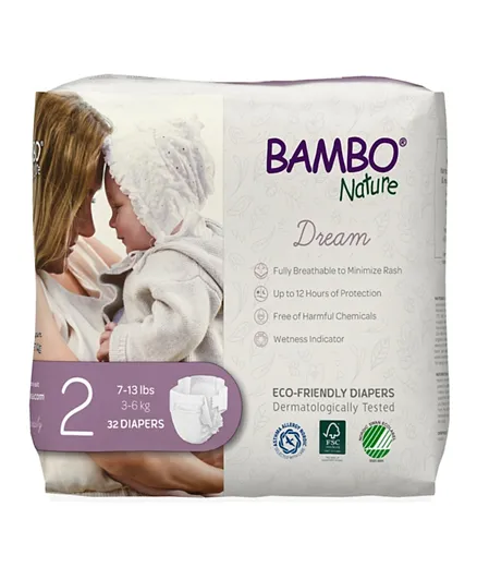 Bambo Nature Eco-Friendly Diapers Size 2 - 32 Pieces