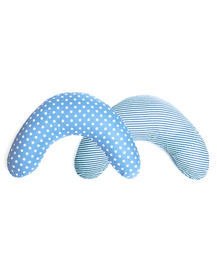 Kinder Valley Polka Dot Spots & Stripes V Shape Pillow - Blue