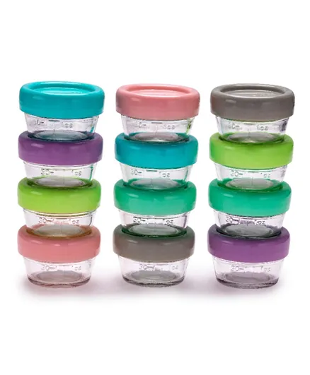 Melii Glass Food Container Set 12 Piece - 59mL