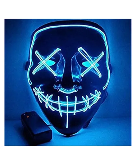 Brain Giggles Light Up LED Halloween Costume Face Mask - Blue