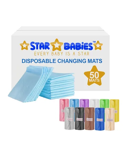 Star Babies Disposable Changing Mat With Scented Bags - Blue