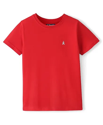 Pine Kids 100 % Cotton Half Sleeves Round Neck T-Shirt - Red