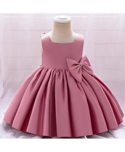 Kookie Kids Bow Detail Dress - Onion Pink