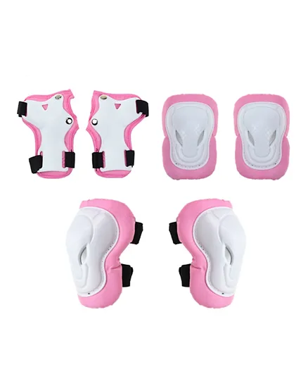 Safety and Protective Knee and Elbow Pads with Wrist Guards Pink - XS