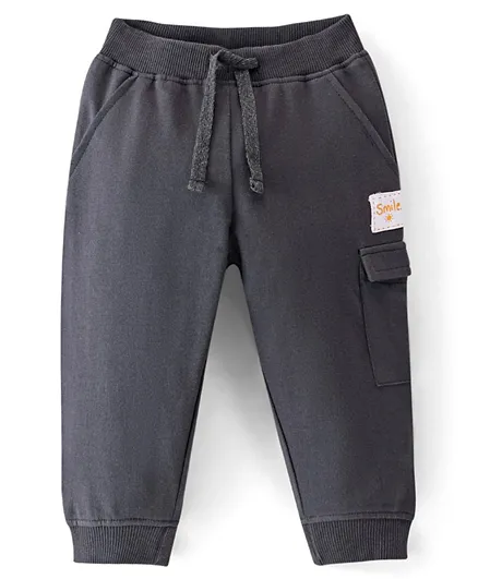 Bonfino 100% Cotton Jogger Style Solid Lounge Pant - Grey