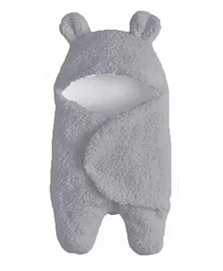 Soft Grey Baby Swaddle Wrap, Comfortable Organic Cotton, Plush Polyester, 0+ Months, 62cm