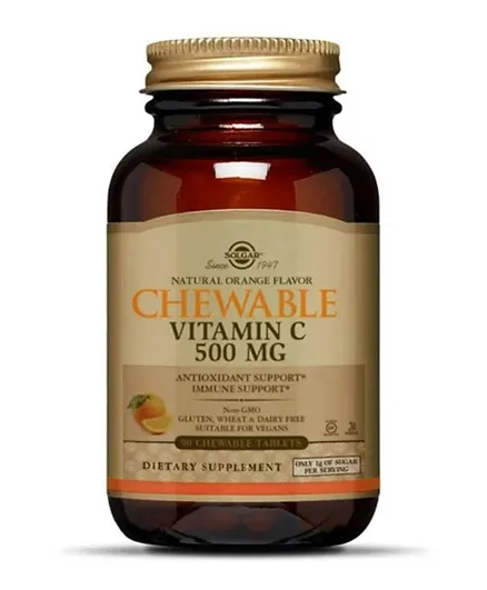 Solgar Vitamin C 500mg Dietary Supplement - 90 Chewable Tablets