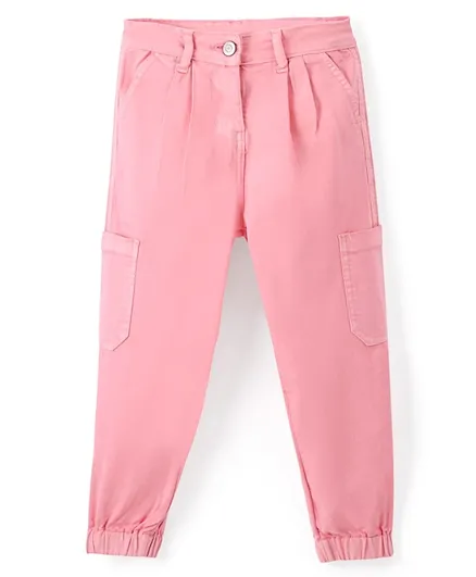 Primo Gino Woven Cargo Fit Ankle Length Jogger Over Dye - Pink