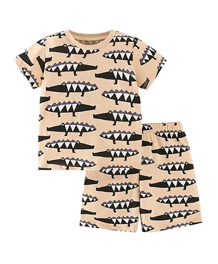 SAPS Crocodile  T-Shirt and Shorts/Co-ord Set  - Khaki