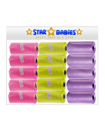 Star Babies Scented Bag Rolls Pack of 15 - 225 Bags