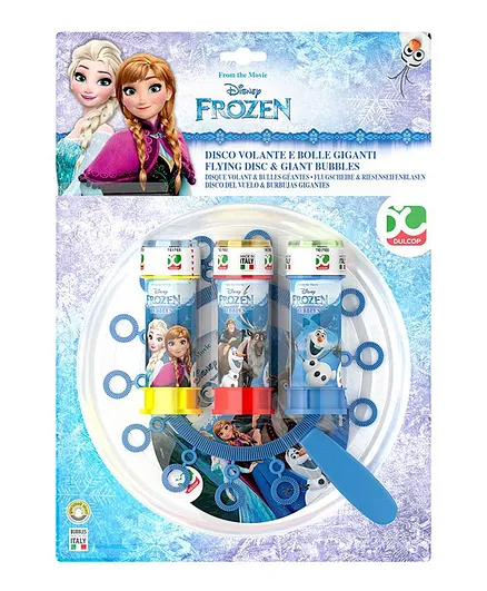 Frozen Flying Disc & Giant Bubbles Set for Kids, Colorful Party Bubbles, Improves Hand-Eye Coordination - 3 Years+