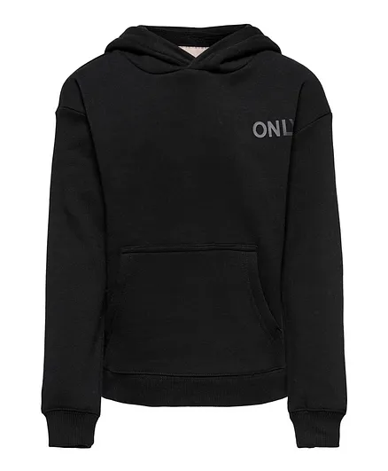 Only Kids Front Kangaroo Pocket Hoodie - Black