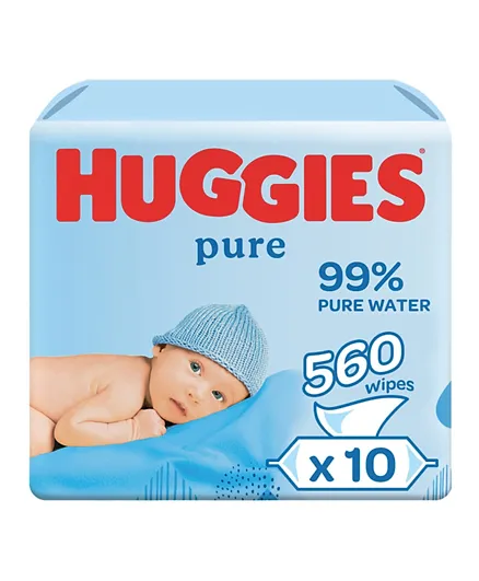 Huggies Baby Wipes Pure - 560 wipes