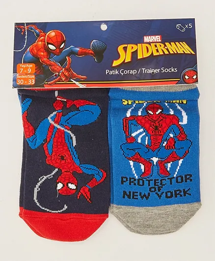 LC Waikiki 5 Pack Spiderman Patterned Socks - Multicolor