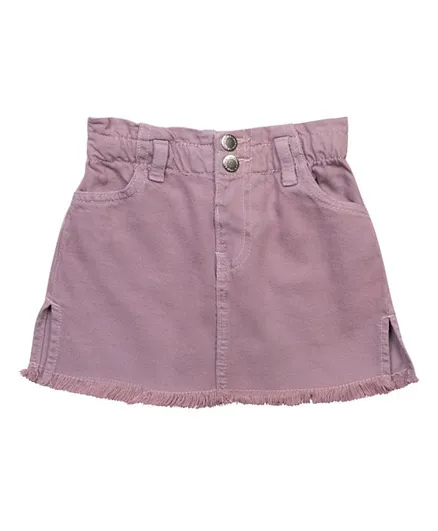 Minoti Solid Paperbag Waist Skirt - Lilac