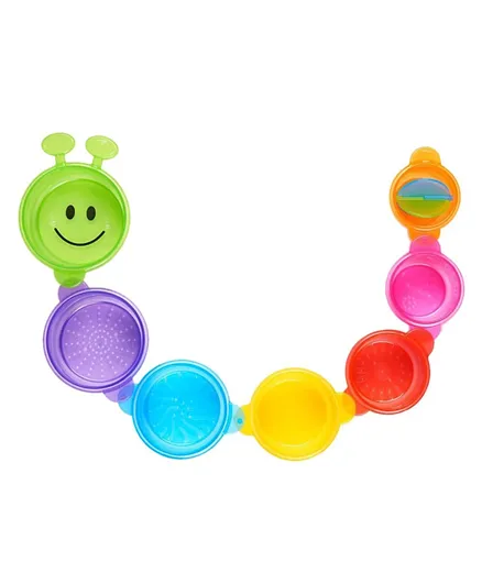 Munchkin Caterpillar Spillers Bath Toy Pack of  7 Cups - Multicolour