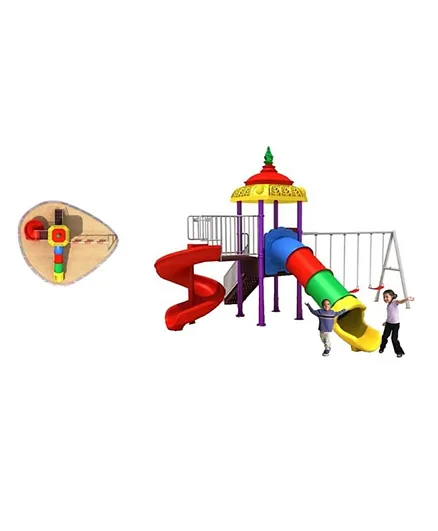 Myts Mega Adventure Playcell kids swings and wavy slide - Multicolour