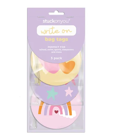 Stuck On You Pastel Party Write On Bag Tags - 3 Pieces