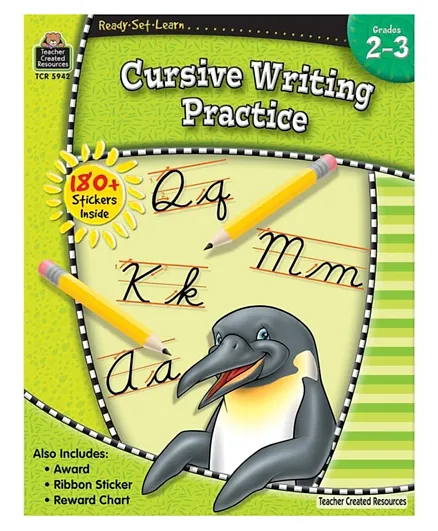 Teacher Created Resource Ready Set Learn Cursive Writing Practice - 64 Pages