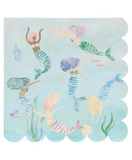 ميري ميري - مناديل حورية البحر، 16 حبة - أزرق