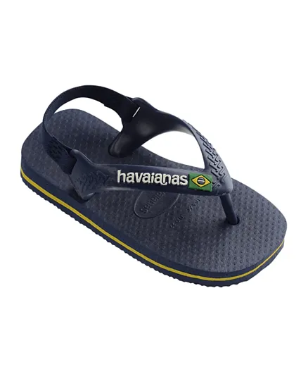 Havaianas Baby Brasil Logo II Flip Flops - Navy