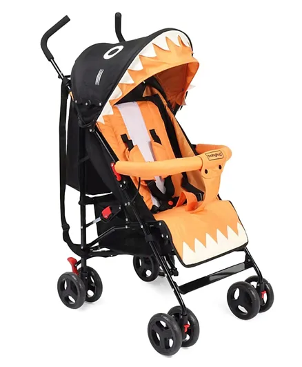 Babyhug Lil Monsta Stroller With Adjustable Leg Rest - Orange and Black