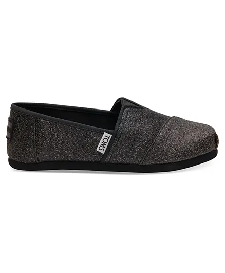 Toms Slip On Iridescent Glimmer Youth Classics - Black