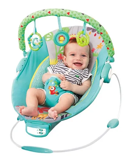 كرسي هزاز للأطفال الرضع، من ماستيلا - أزرق وأخضر
