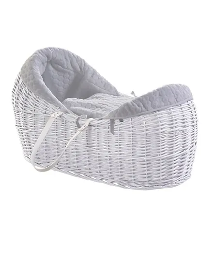 Kinder Valley Honeycomb Pod Moses Basket - White and Grey