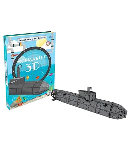 Sassi Travel Learn And Explore Submarine 3D Puzzle With A Book - Multicolour