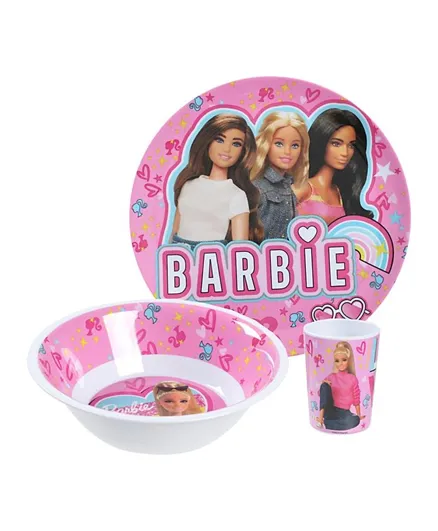 Mattel Barbie Bb22 Melamine Set Without Rim - 3 Pieces