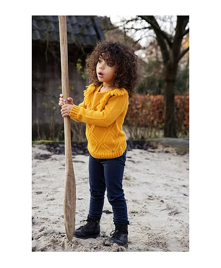 Koko Noko Fringes Sweater - Ochre Yellow