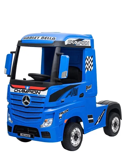 Babyhug Mercedes-Benz Actros Licensed Battery Operated Ride On Truck With Music & Lights and Remote Control - Blue