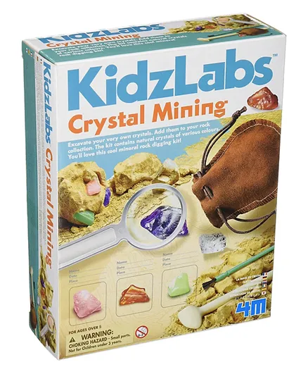 4M Kidz Labs  Crystal Mining Kit - Multicolour