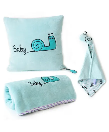 Milk and Moo Sangaloz Baby Blanket Set - Blue