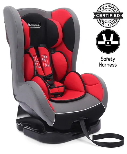 Babyhug Cruise Convertible Reclining Car Seat With Side Impact Protection - Red and Black