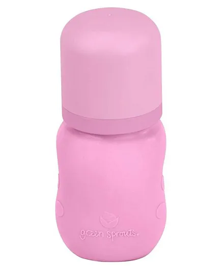 Green Sprouts Glass Baby Bottle with Silicone Cover Pink  - 150ml